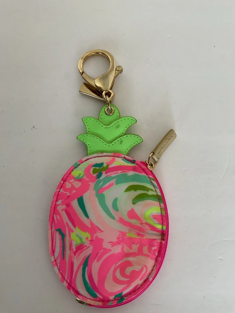 Lilly Pulitzer Pineapple Shaped Coin Purse Keychain